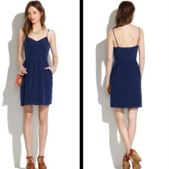 Blue Madewell Silk Dress - Picture 1 of 4